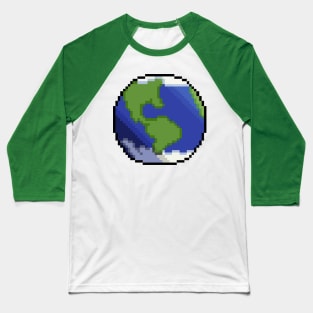 Pixel Earth Baseball T-Shirt